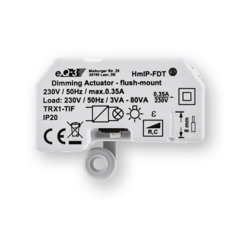 Dimming actuator – flush-mounted – trailing edge