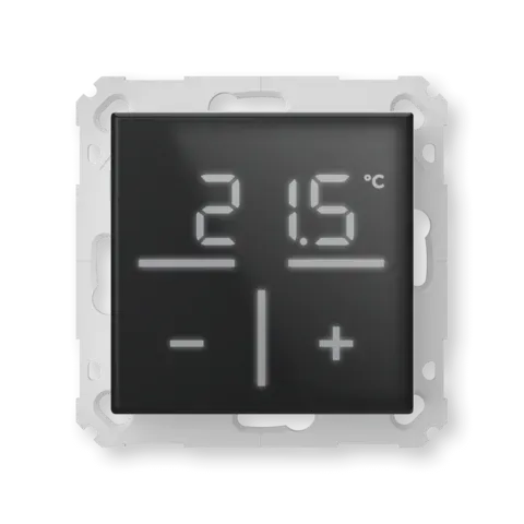 Glass wall thermostat with CO2 sensor, black