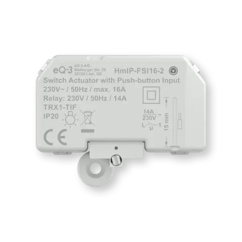 Switching actuator with push button input (16 A) – flush-mounted