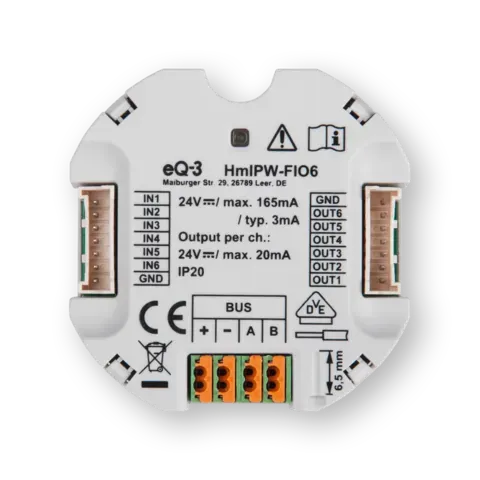 Wired IO module flush-mounted – 6 channels