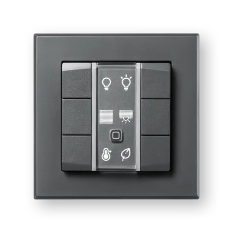 Wired wall-mounted remote control – 6 channels, anthracite